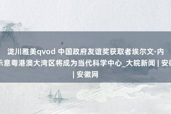 泷川雅美qvod 中国政府友谊奖获取者埃尔文·内尔示意粤港澳大湾区将成为当代科学中心_大皖新闻 | 安徽网