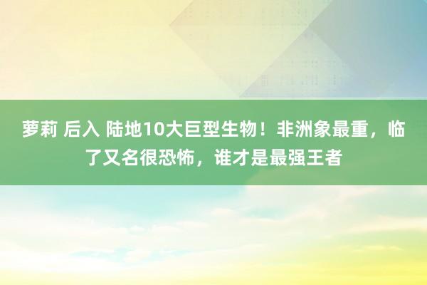 萝莉 后入 陆地10大巨型生物！非洲象最重，临了又名很恐怖，谁才是最强王者