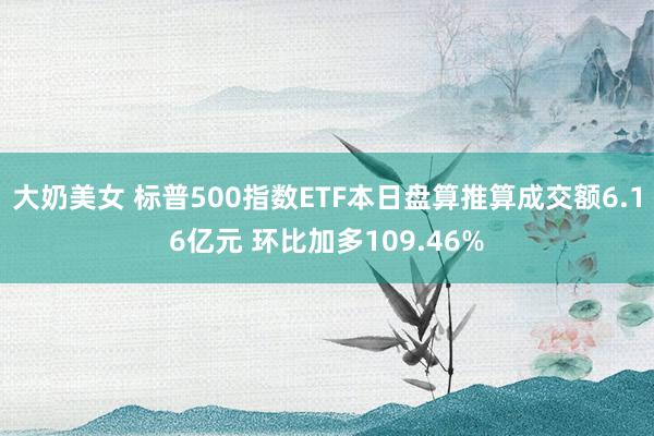 大奶美女 标普500指数ETF本日盘算推算成交额6.16亿元 环比加多109.46%