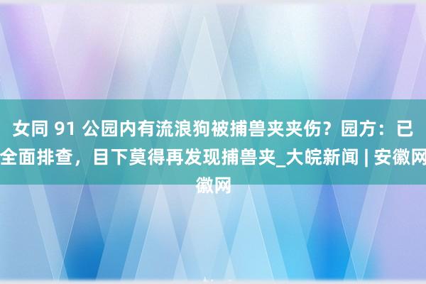 女同 91 公园内有流浪狗被捕兽夹夹伤？园方：已全面排查，目下莫得再发现捕兽夹_大皖新闻 | 安徽网