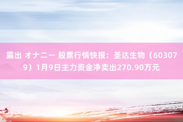 露出 オナニー 股票行情快报：圣达生物（603079）1月9日主力资金净卖出270.90万元