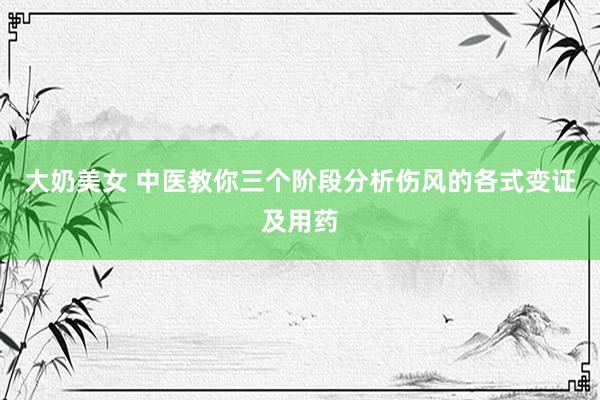 大奶美女 中医教你三个阶段分析伤风的各式变证及用药
