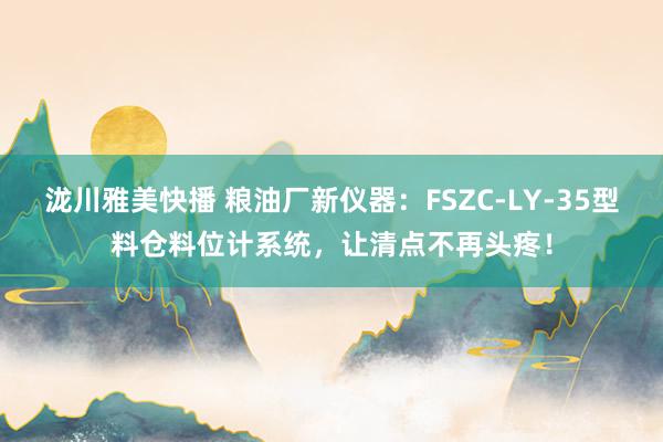 泷川雅美快播 粮油厂新仪器：FSZC-LY-35型料仓料位计系统，让清点不再头疼！