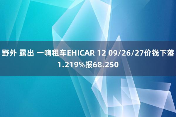野外 露出 一嗨租车EHICAR 12 09/26/27价钱下落1.219%报68.250