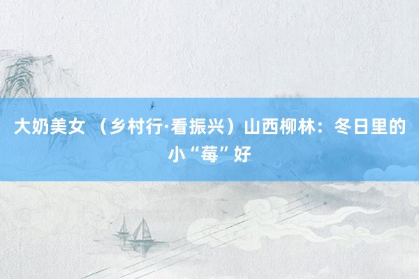 大奶美女 （乡村行·看振兴）山西柳林：冬日里的小“莓”好