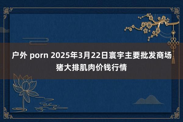 户外 porn 2025年3月22日寰宇主要批发商场猪大排肌肉价钱行情