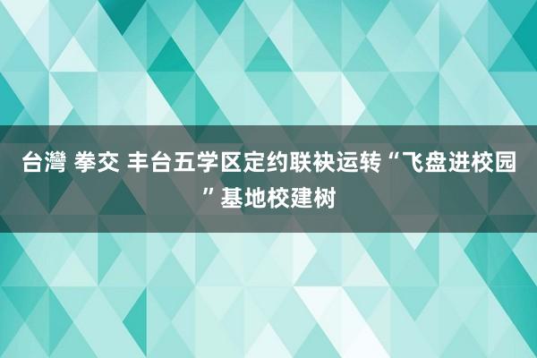 台灣 拳交 丰台五学区定约联袂运转“飞盘进校园”基地校建树
