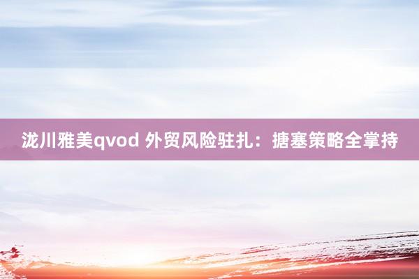 泷川雅美qvod 外贸风险驻扎：搪塞策略全掌持