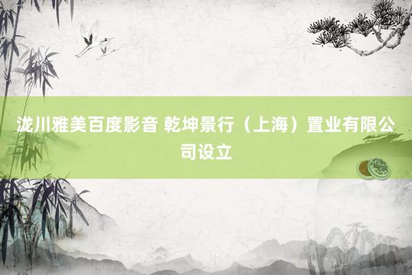 泷川雅美百度影音 乾坤景行（上海）置业有限公司设立
