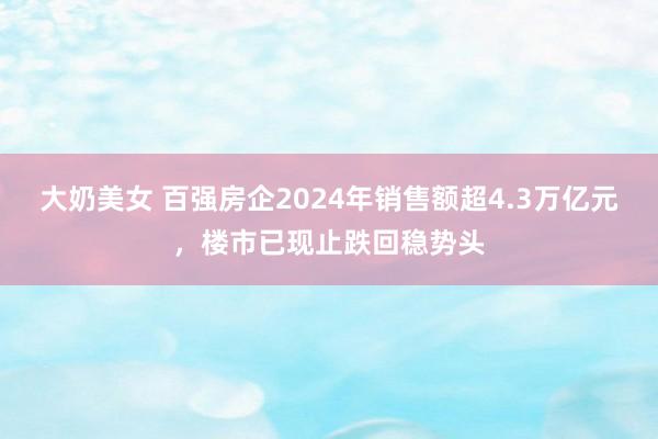 大奶美女 百强房企2024年销售额超4.3万亿元，楼市已现止跌回稳势头
