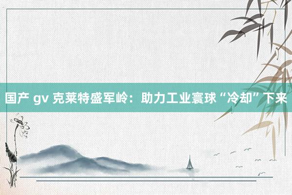 国产 gv 克莱特盛军岭：助力工业寰球“冷却”下来