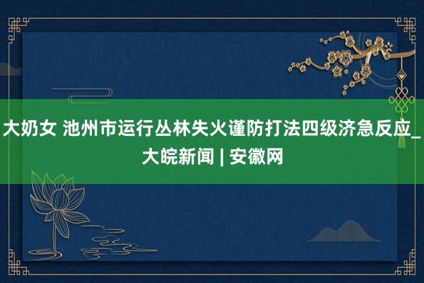 大奶女 池州市运行丛林失火谨防打法四级济急反应_大皖新闻 | 安徽网