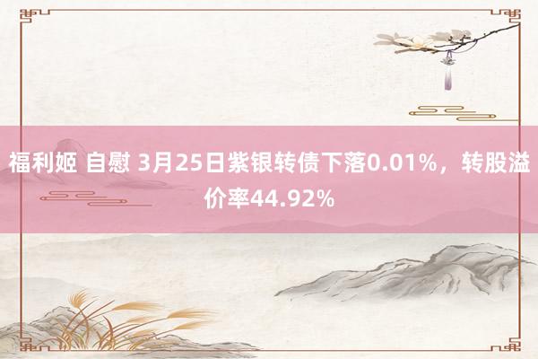 福利姬 自慰 3月25日紫银转债下落0.01%，转股溢价率44.92%
