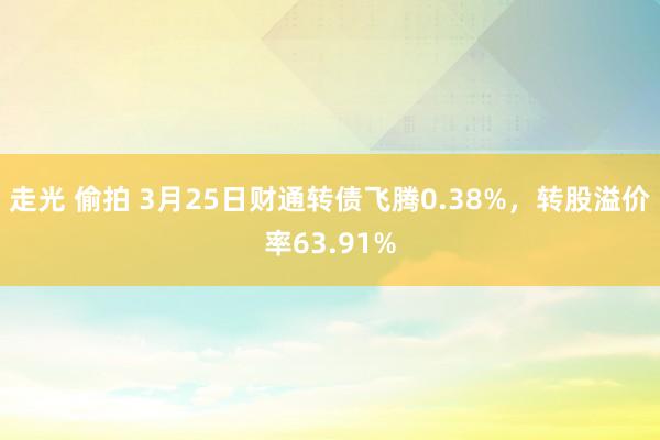 走光 偷拍 3月25日财通转债飞腾0.38%，转股溢价率63.91%