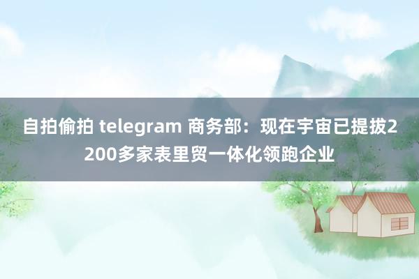 自拍偷拍 telegram 商务部：现在宇宙已提拔2200多家表里贸一体化领跑企业