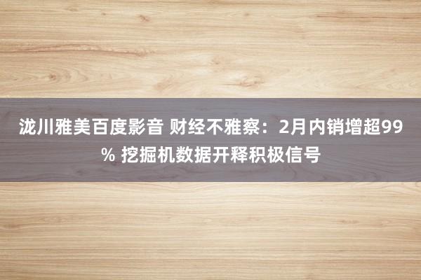 泷川雅美百度影音 财经不雅察：2月内销增超99% 挖掘机数据开释积极信号