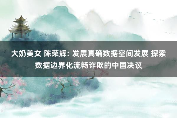 大奶美女 陈荣辉: 发展真确数据空间发展 探索数据边界化流畅诈欺的中国决议