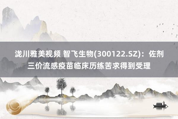 泷川雅美视频 智飞生物(300122.SZ)：佐剂三价流感疫苗临床历练苦求得到受理