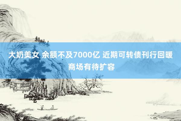 大奶美女 余额不及7000亿 近期可转债刊行回暖 商场有待扩容