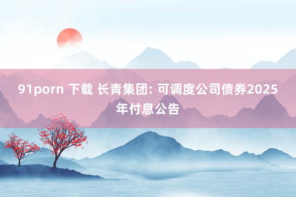 91porn 下载 长青集团: 可调度公司债券2025年付息公告