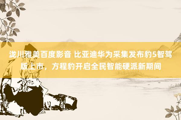 泷川雅美百度影音 比亚迪华为采集发布豹5智驾版上市，方程豹开启全民智能硬派新期间
