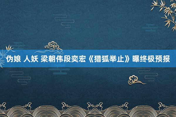 伪娘 人妖 梁朝伟段奕宏《猎狐举止》曝终极预报