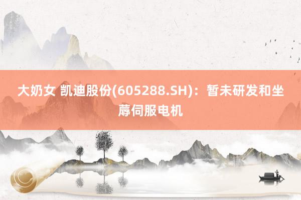 大奶女 凯迪股份(605288.SH)：暂未研发和坐蓐伺服电机
