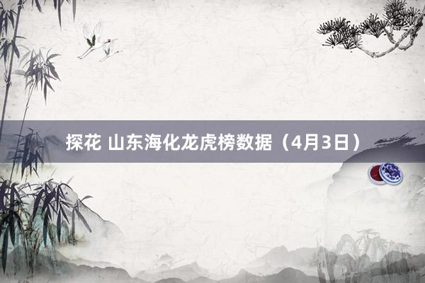 探花 山东海化龙虎榜数据（4月3日）