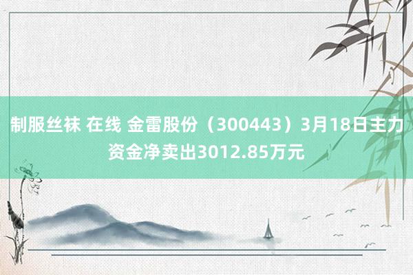 制服丝袜 在线 金雷股份（300443）3月18日主力资金净卖出3012.85万元