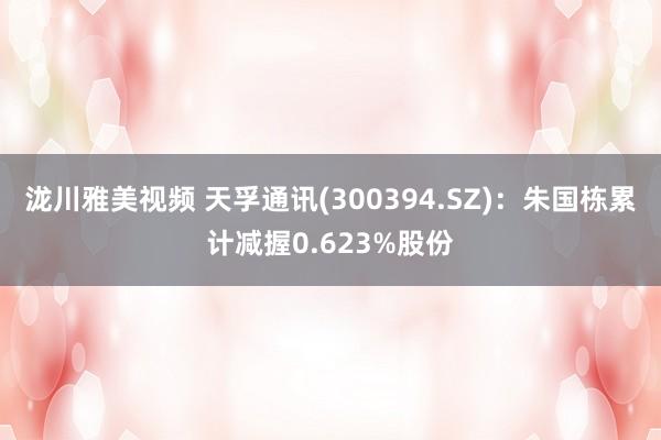 泷川雅美视频 天孚通讯(300394.SZ)：朱国栋累计减握0.623%股份