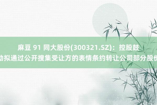麻豆 91 同大股份(300321.SZ)：控股鼓动拟通过公开搜集受让方的表情条约转让公司部分股份