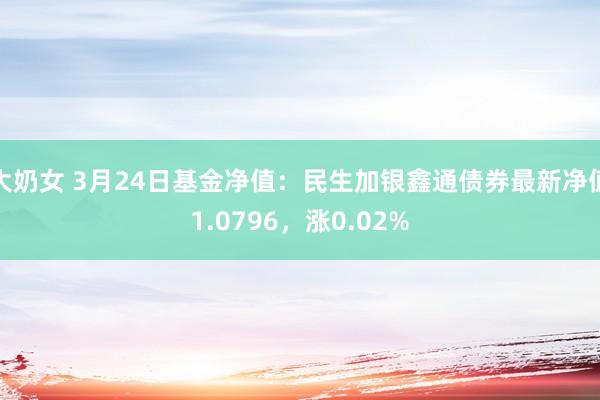 大奶女 3月24日基金净值：民生加银鑫通债券最新净值1.0796，涨0.02%