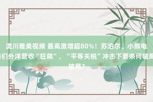 泷川雅美视频 最高激增超80%！苏泊尔、小熊电器们外洋营收“狂飙”，“平等关税”冲击下要奈何破局？
