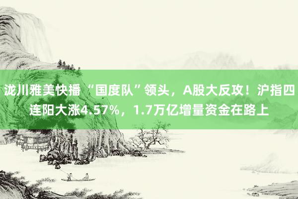 泷川雅美快播 “国度队”领头，A股大反攻！沪指四连阳大涨4.57%，1.7万亿增量资金在路上