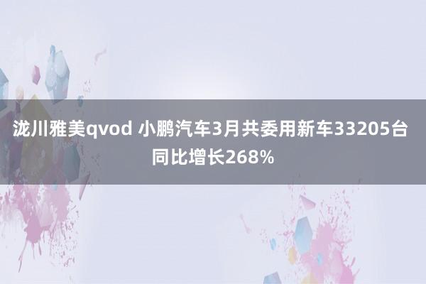 泷川雅美qvod 小鹏汽车3月共委用新车33205台 同比增长268%