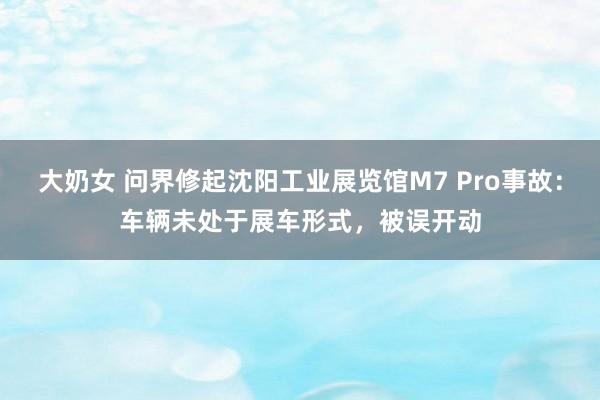 大奶女 问界修起沈阳工业展览馆M7 Pro事故：车辆未处于展车形式，被误开动
