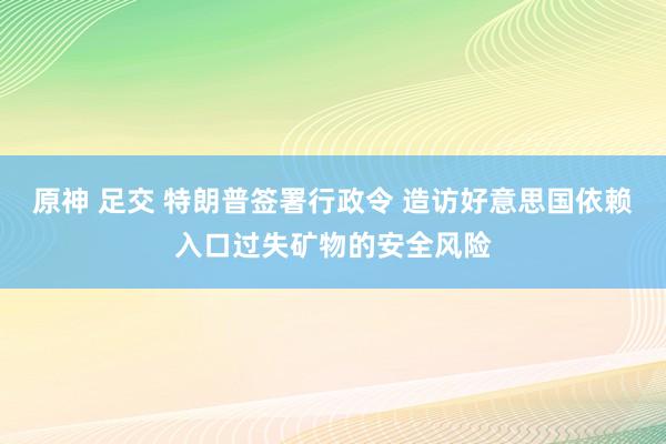 原神 足交 特朗普签署行政令 造访好意思国依赖入口过失矿物的安全风险