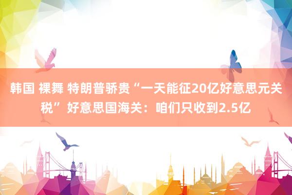 韩国 裸舞 特朗普骄贵“一天能征20亿好意思元关税” 好意思国海关：咱们只收到2.5亿