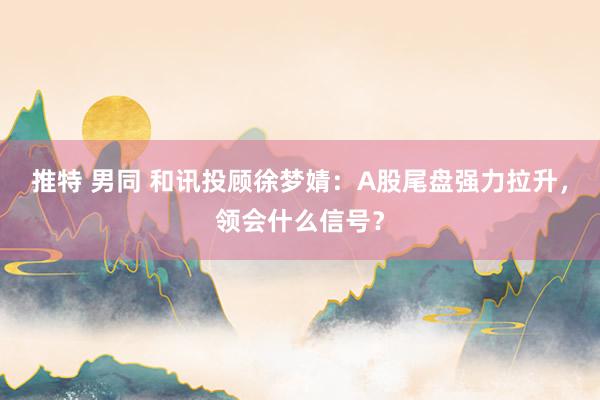 推特 男同 和讯投顾徐梦婧：A股尾盘强力拉升，领会什么信号？