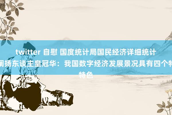 twitter 自慰 国度统计局国民经济详细统计司阐扬东谈主皇冠华：我国数字经济发展景况具有四个特色