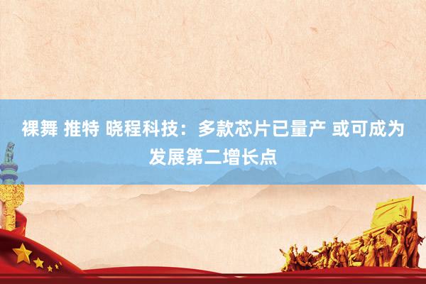 裸舞 推特 晓程科技：多款芯片已量产 或可成为发展第二增长点