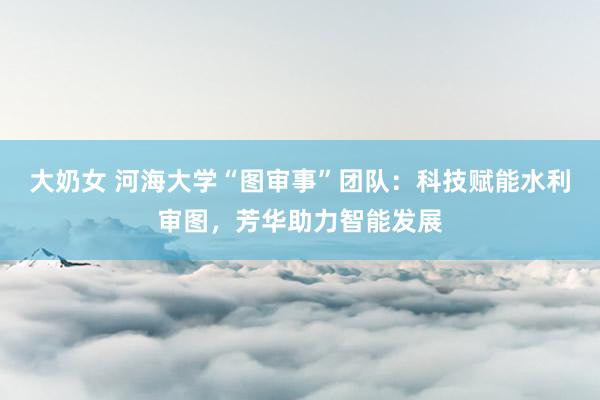 大奶女 河海大学“图审事”团队：科技赋能水利审图，芳华助力智能发展